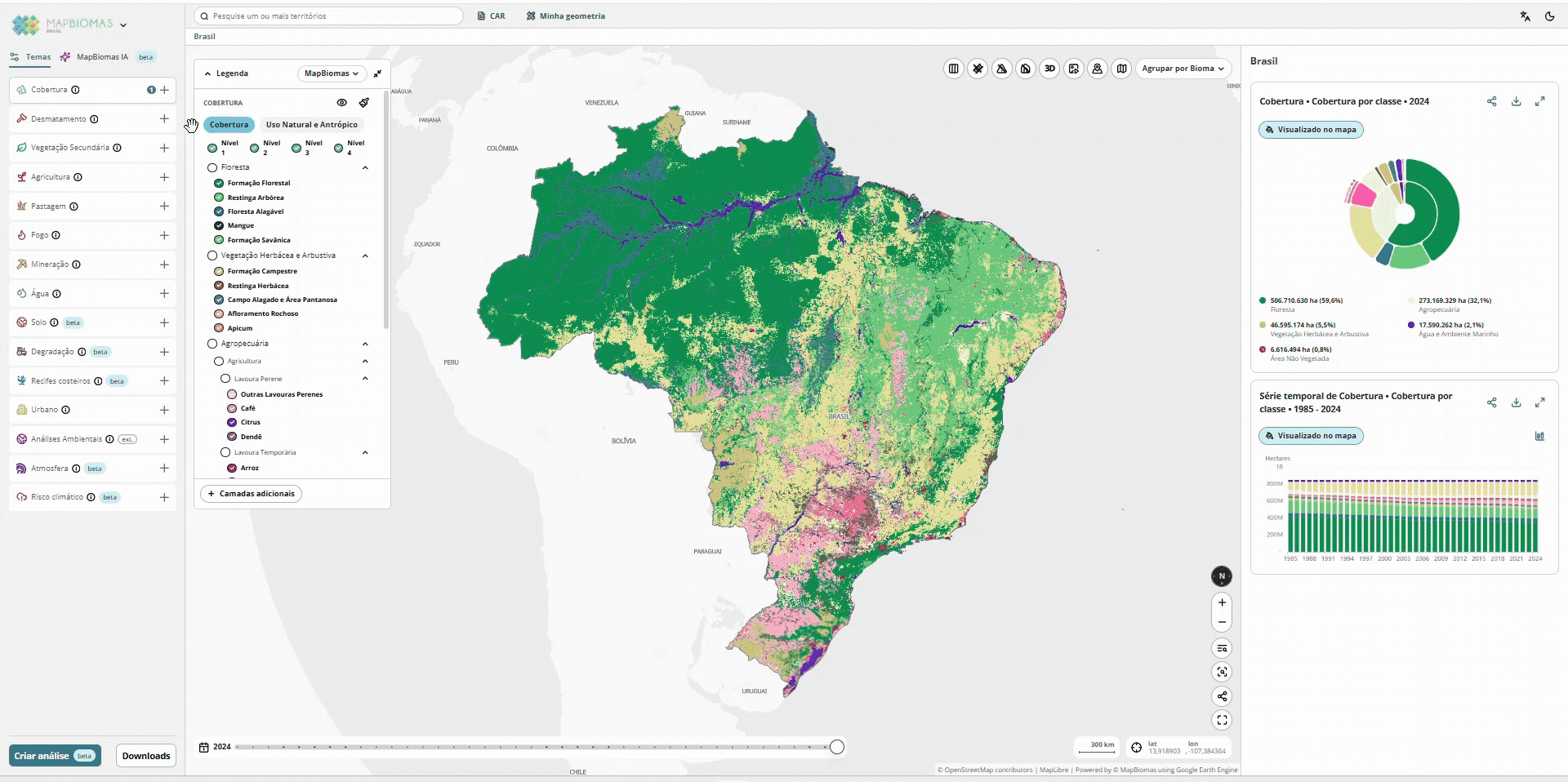 Tutorial de acesso aos dados de frequência média de cultivos na Plataforma MapBiomas