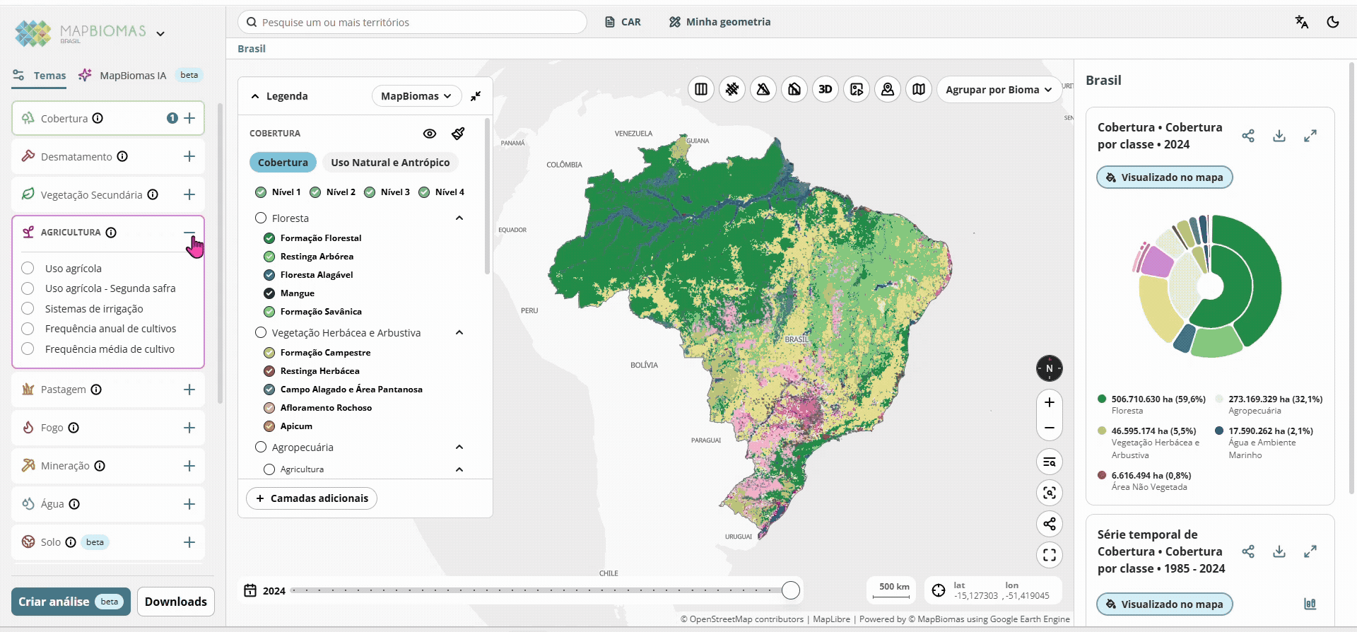 Tutorial de acesso e download dos dados de uso agrícola na Plataforma MapBiomas