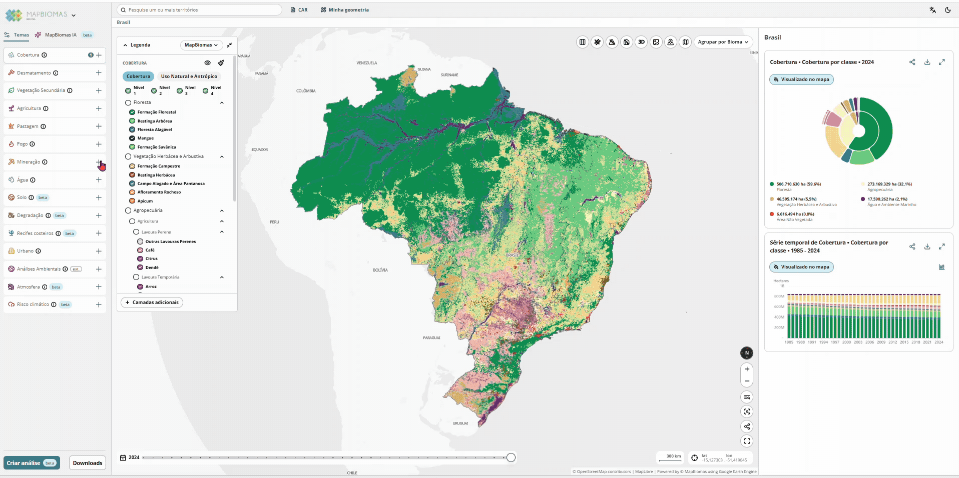 Tutorial de acesso aos dados de substância minerada na Plataforma MapBiomas
