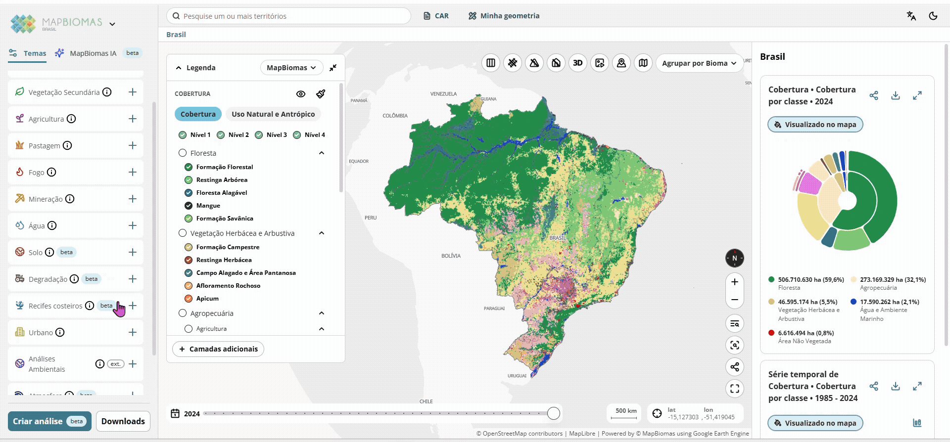 Tutorial de acesso aos dados de períodos de urbanização na Plataforma MapBiomas