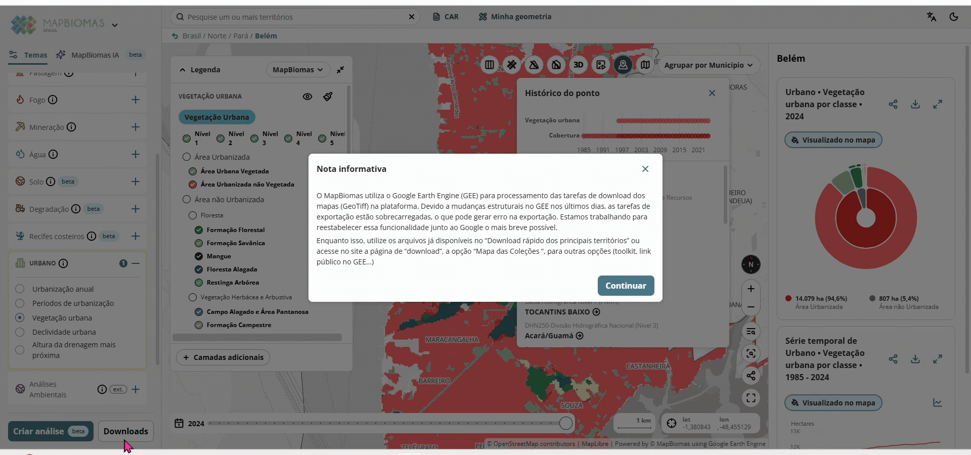 Tutorial de acesso aos dados de vegetação urbana no Google Earth Engine