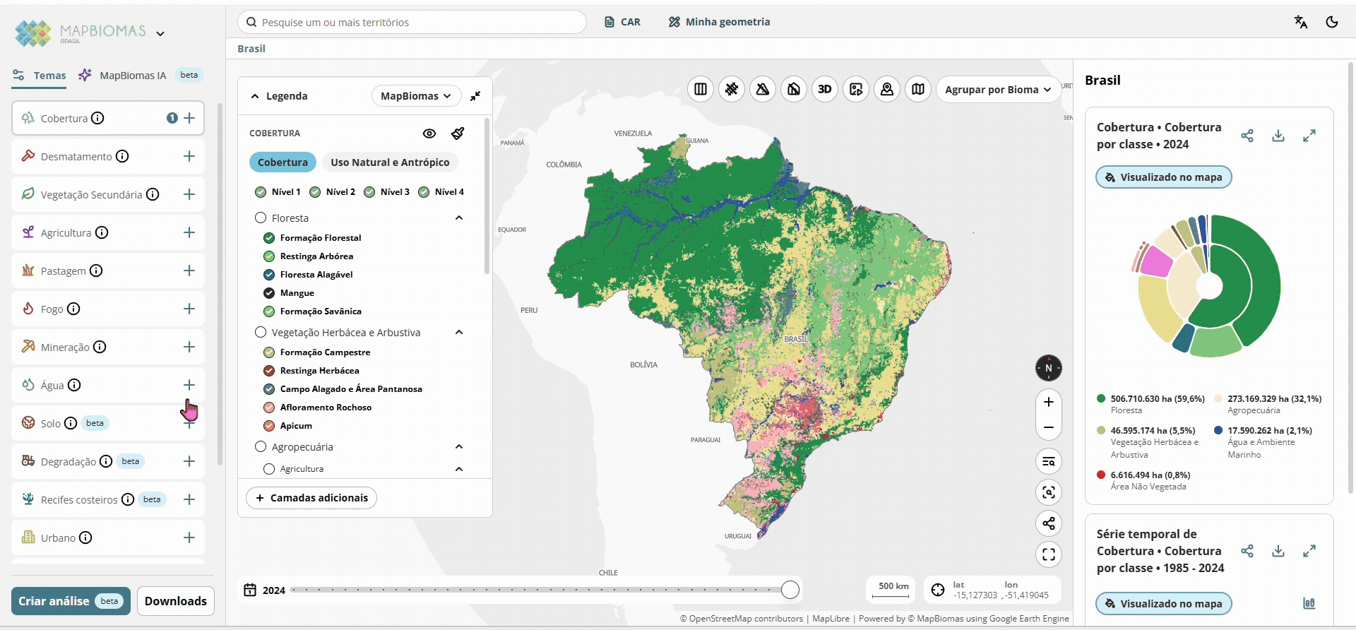 Tutorial de acesso aos dados de vegetação urbana na Plataforma MapBiomas